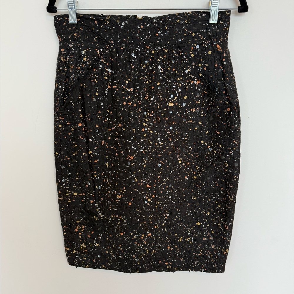 Heidi Merrick Pollock Sequined Pencil Skirt Size 6